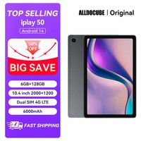 ALLDOCUBE iPlay 50 10.4 Inch Tablet 2K Upgrade Android 14 6GB RAM 128GB ROM 6000mAh  Tablets