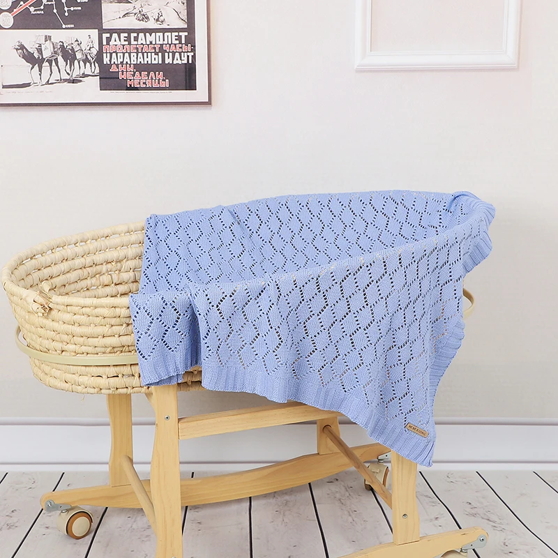 Baby Blanket Knitted Newborn Boys Girls Stroller Bed Sleeping Cover Toddler Infant Bedding Muslin Swaddle Wrapper 100*80CM Plaid