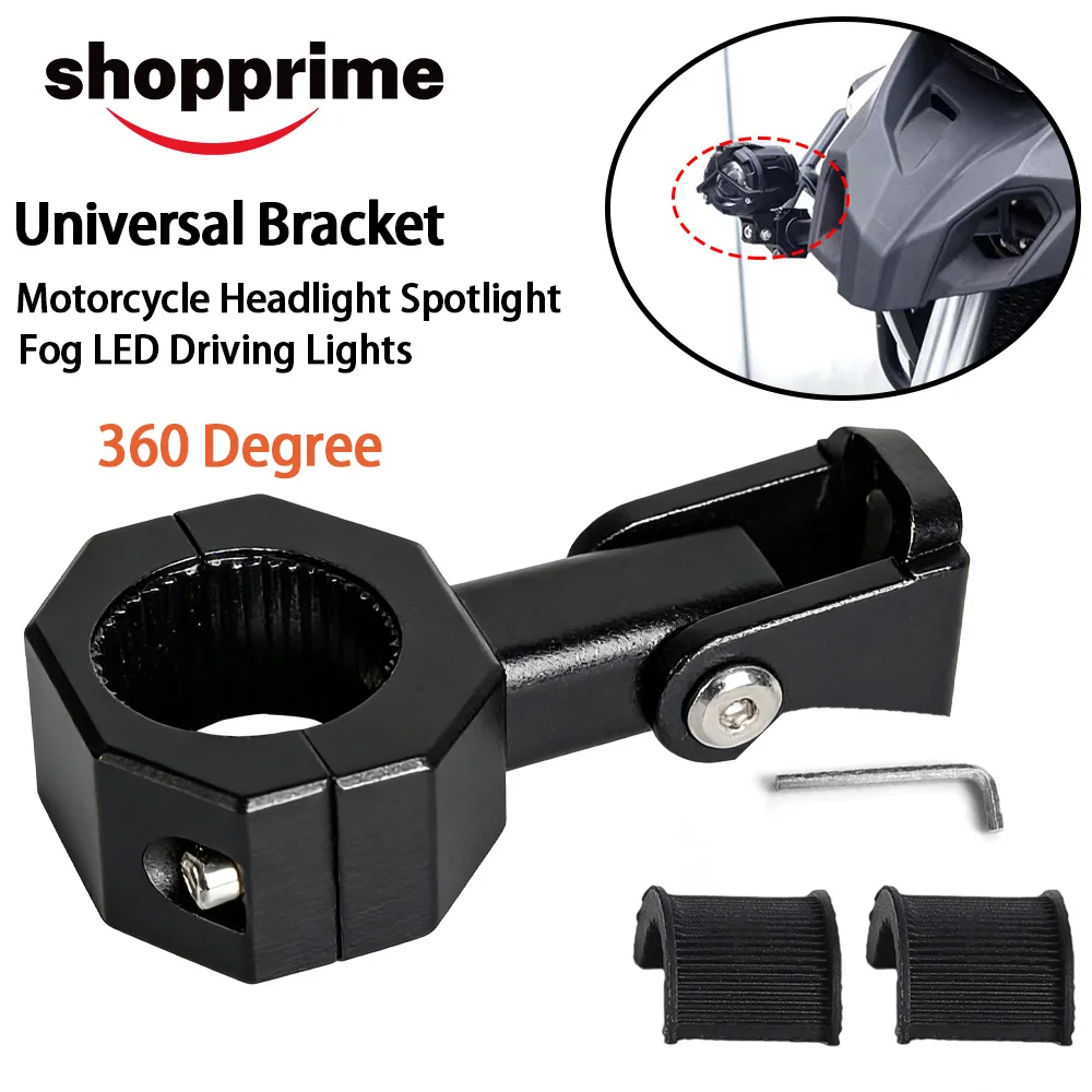 Universelle Halterung für Motorrad-Scheinwerfer, 360° drehbar °   Verstellbare LED-Scheinwerfer Nebelscheinwerfer Halterung Stoßstange Modifizierte Klemme