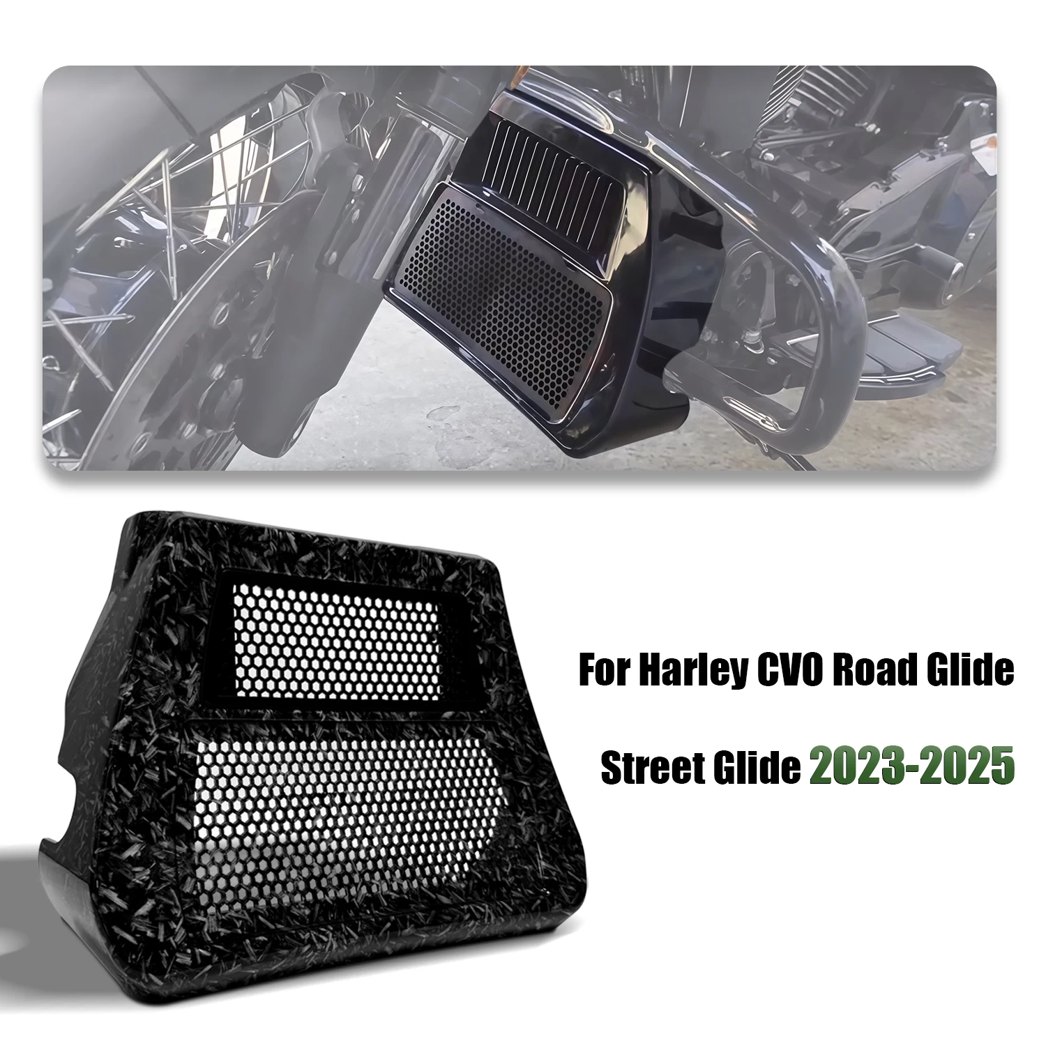 

For Harley Touring Road Glide Street Glide CVO FLHXSE 2023 2024 2025 Motorcycle Front Spoilers Fairing Lower Radiator Chin Cover