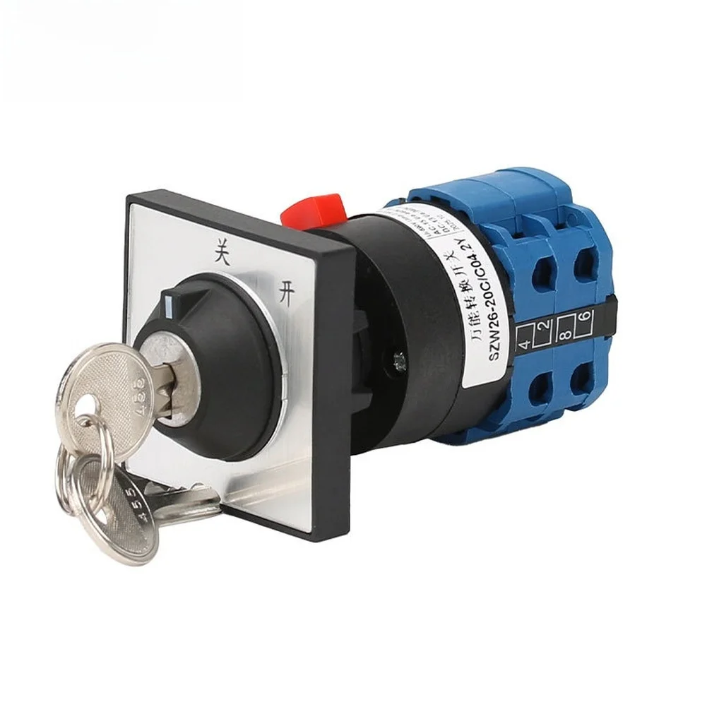 Key Operated Two Position Rotary Switch ON OFF for Electrical Panels AC440V DC240V 690V Rated Insulation Voltage