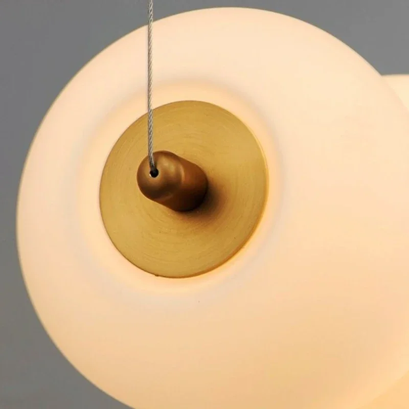 Nordic Round Ball Long Simple Led Chandelier for Dining Living Room Center Table Bedroom Bar Front Desk Hanging Light Fixture