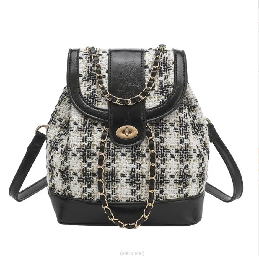 

Fashion Backpack For Women Large Capacity Checkered Bucket Bag Casual Travel Bag Lightweight Commuting Student Backpack