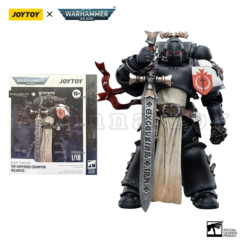 JOYTOY 1/18 Action Figure Black Templars The Emperors Champion Rolantus Re-issue Version Anime Collection Military Model