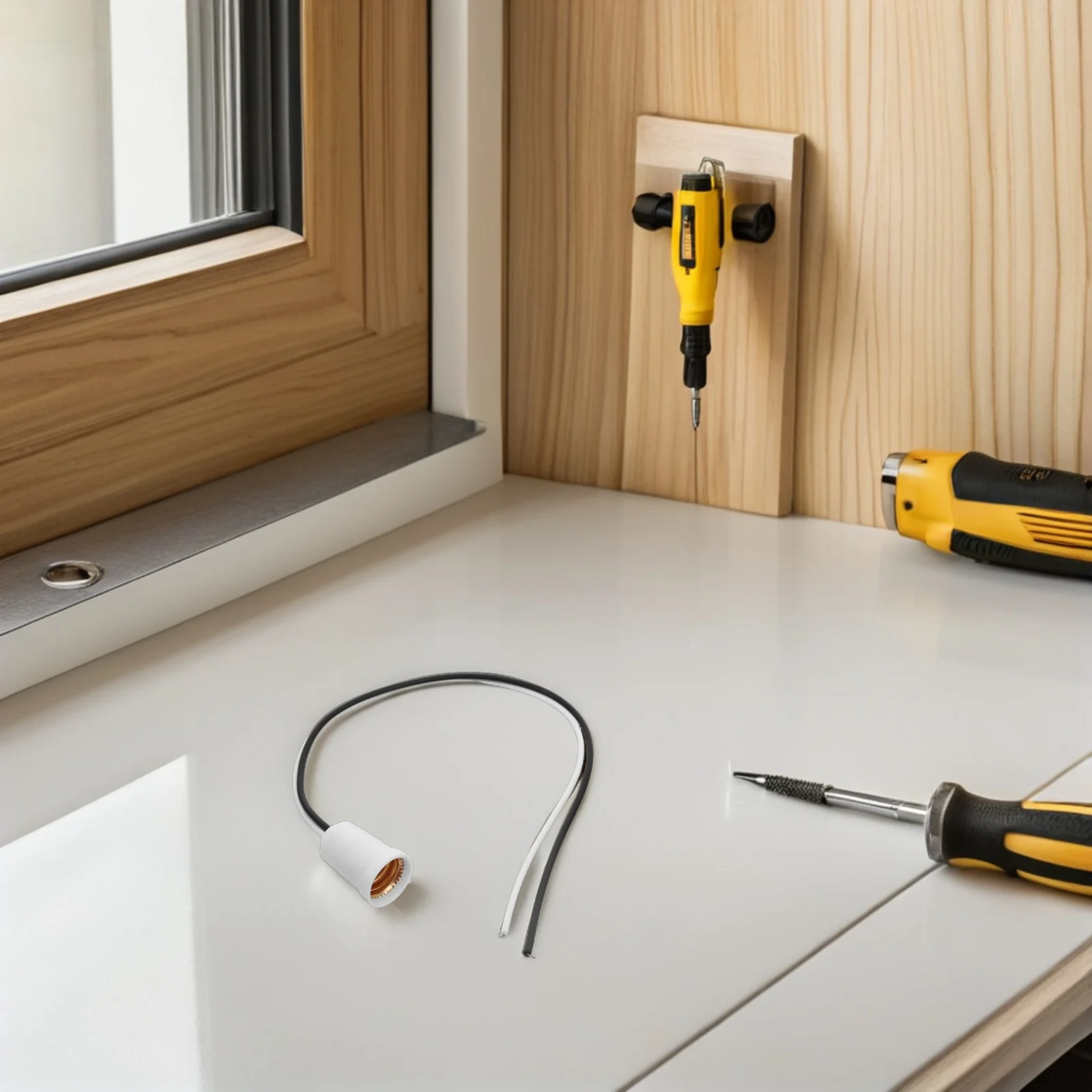 5 قطعة E12 مصباح المقبس مع الحبل الأبيض المسمار ضوء لمبة حامل ل قلادة Diy بها بنفسك الإضاءة العالمي مصباح من طراز قديم حامل استبدال #1