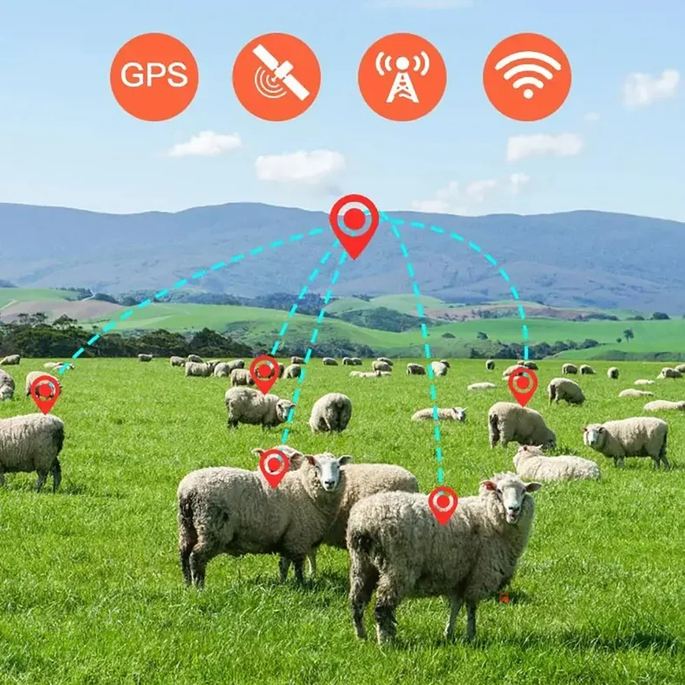 4G GPS Tracker Sheep Cow Cattle Horse GPS Wifi Tracking Device Geo-fences Waterproof 30000mAh Huge Battery SOS Alarm Free APP