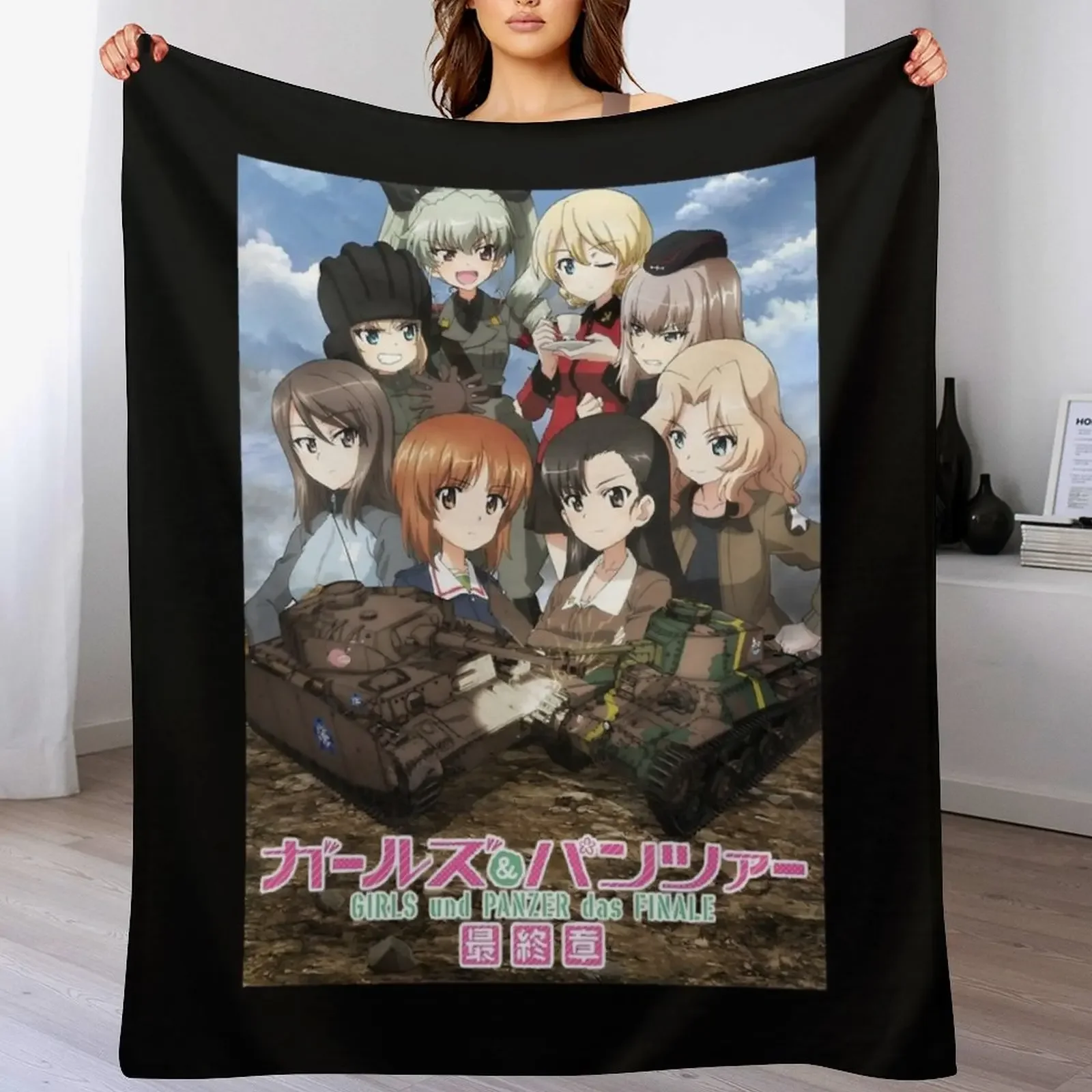 

Women Men Girls Und Panzer The Finale Retro Vintage Throw Blanket Soft Flannels Custom Kid'S Blankets