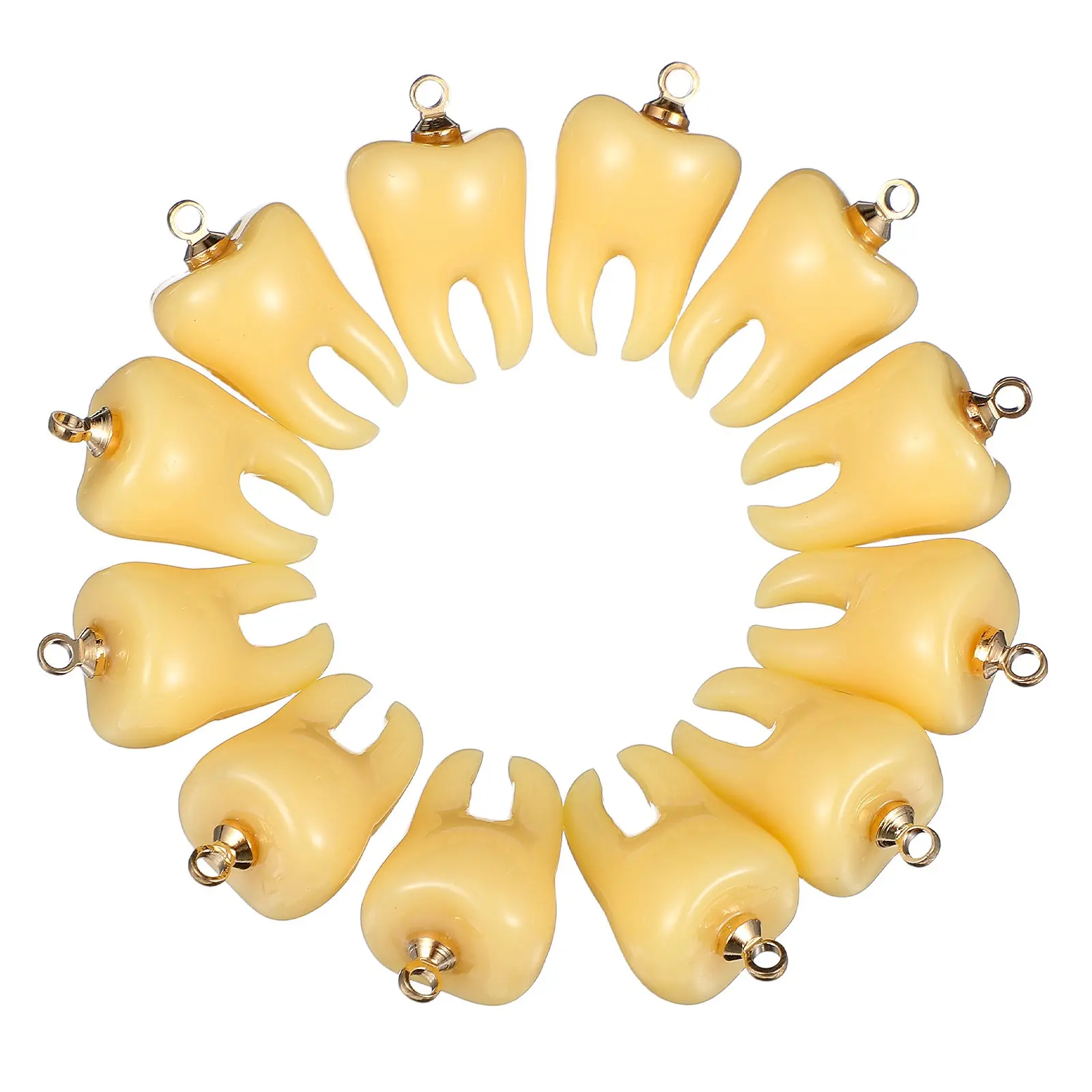 

12Pcs Resin Teeth Jewelry Charms DIY Pendant Accessories Small Teeth Ornaments for Necklace Bracelet Keychain Tooth Ornament