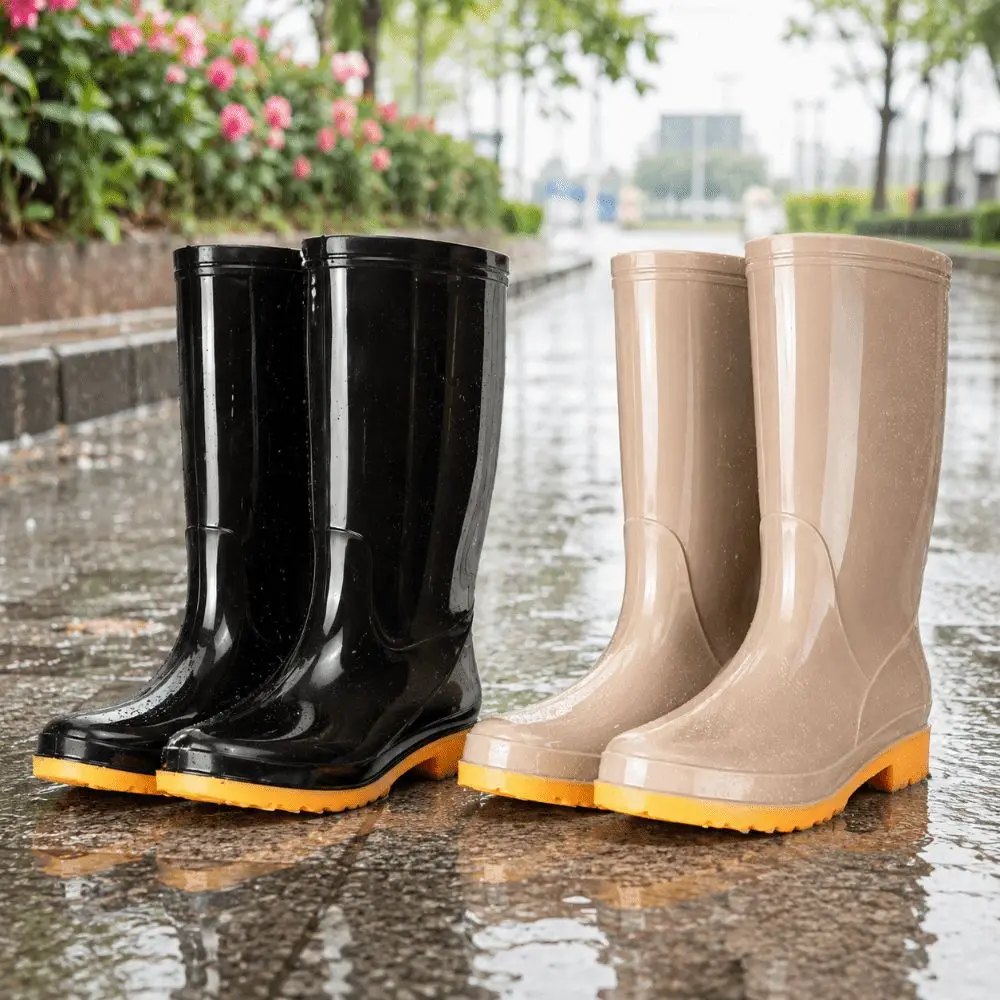 Non-slip Women's Long Rain Boots High-Top Waterproof Garden Rain Shoes Durable Lightweight Water Shoes For Outdoors,Kitchen,Work view 3