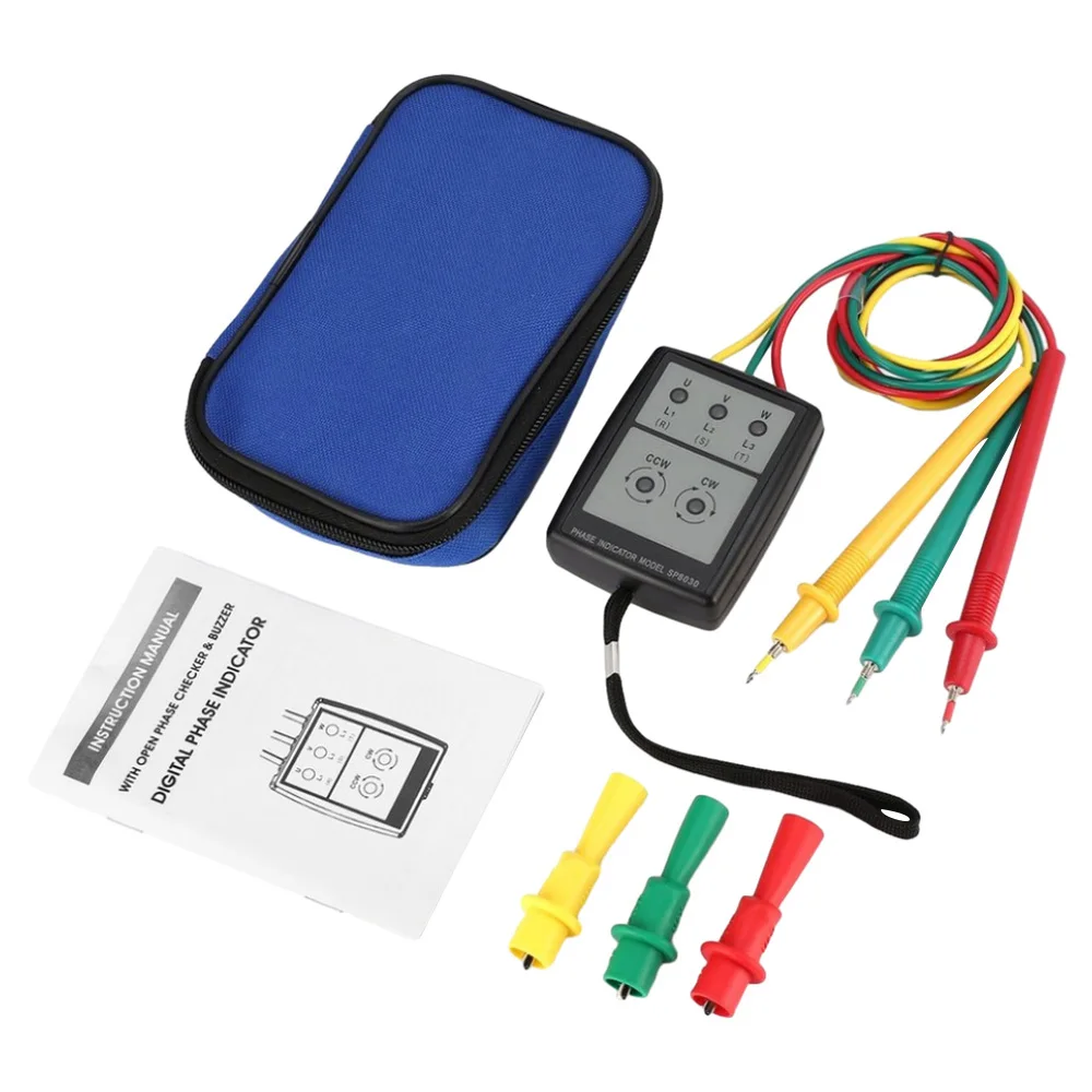 Imagem -06 - Digital 3-phase Tester Rotação Fase Indicador Detector Led Buzzer Fase Sequência Medidor Tensão ac Sm852b 60v600v