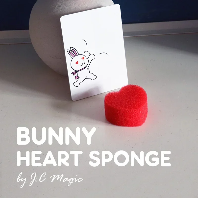 Bunny Heart Sponge by J.C Magic Tricks Heart On the Card To Real Heart Sponge Magia Magie Close Up lllusions Gimmicks Mentalism