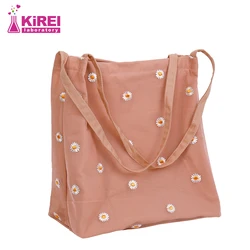 Versione coreana di fresh girls lace mesh small daisy canvas all match borsa a tracolla grande capacità tote bag