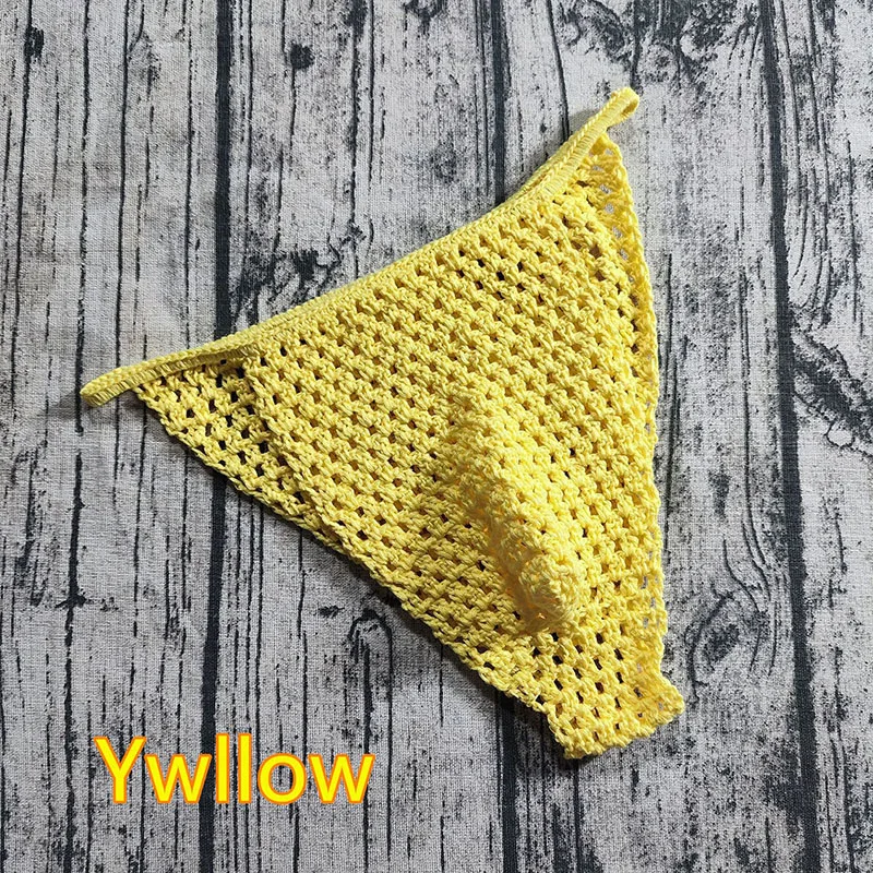 Boring Honey All-Match Man Women Sexy Breathable Underwear Hand Crocheted Seaside Sunbathing Swimsuit Trunks Hollow Thong Man