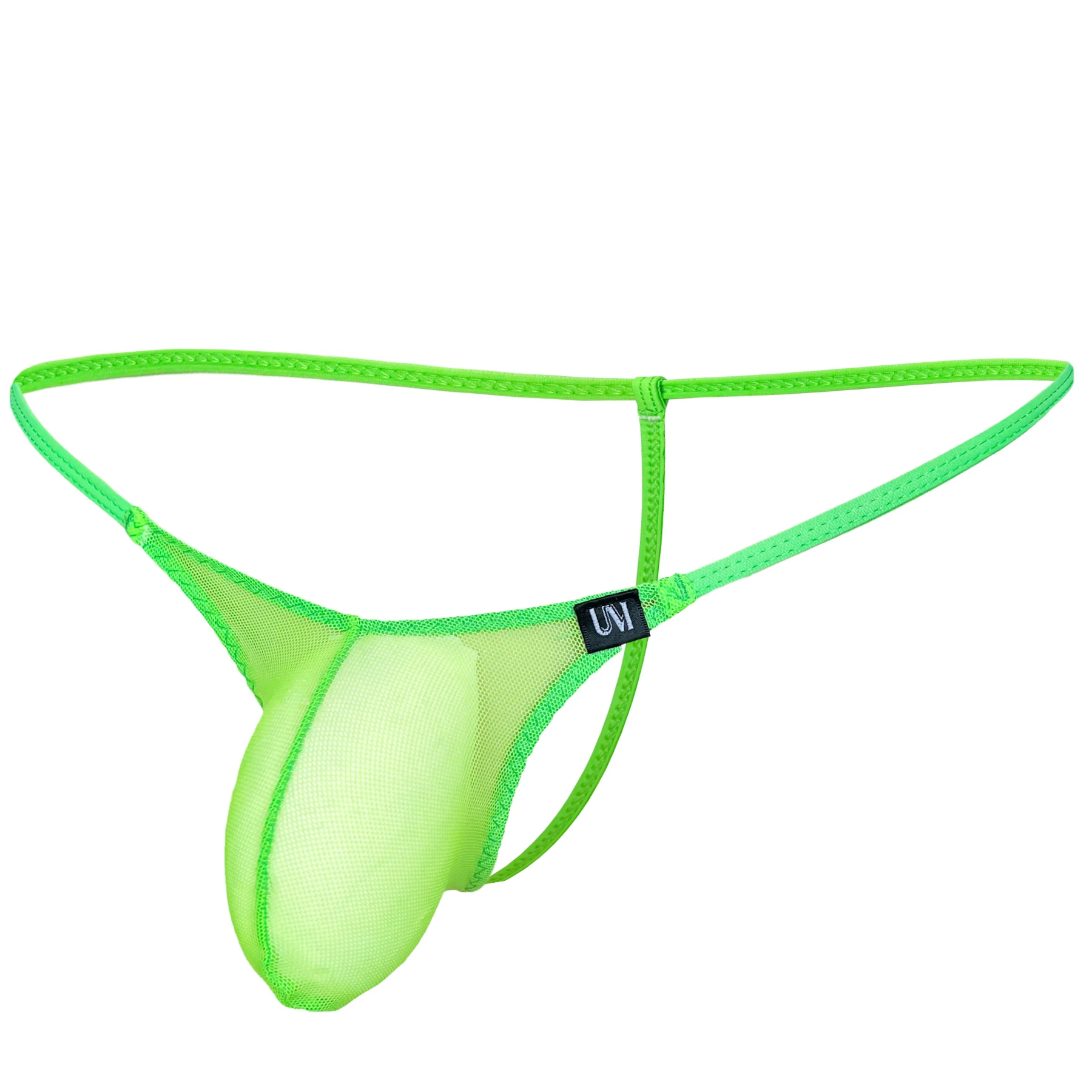 

Men's Mesh Transparent Low Waist Thong Underwear with Pocket T-Back G-String Design Penetrating Trunk Briefs for Comfortable Fit