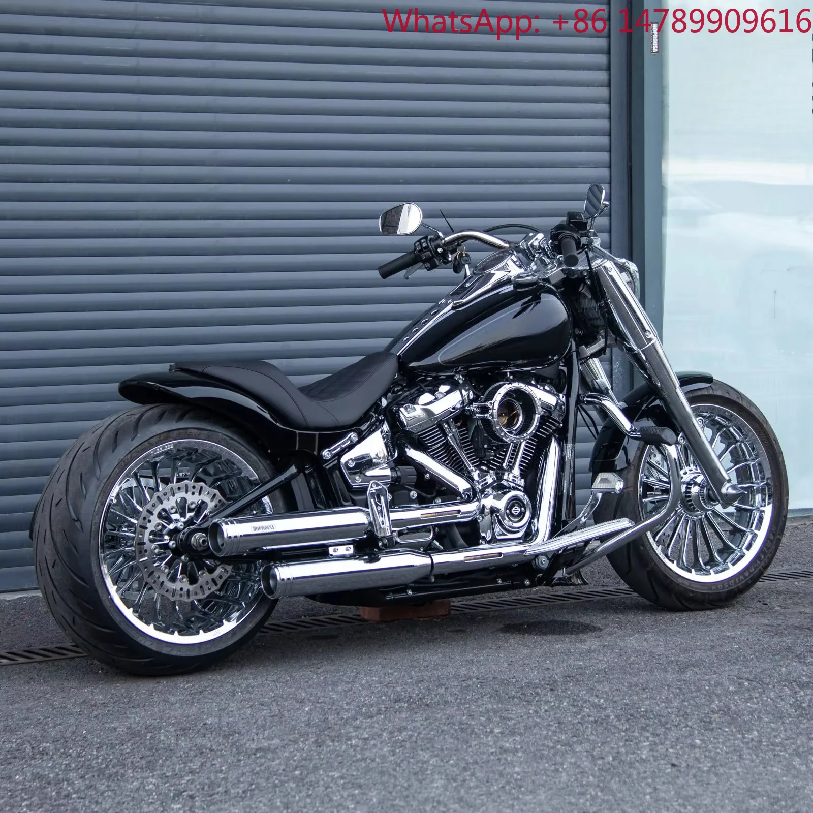 Hopero New Chrome Tubeless Front & Rear Wheel Rims 1 Year Warranty Compatible With 2018-2024 For Softail Fat BoyMotorcycle Wheel