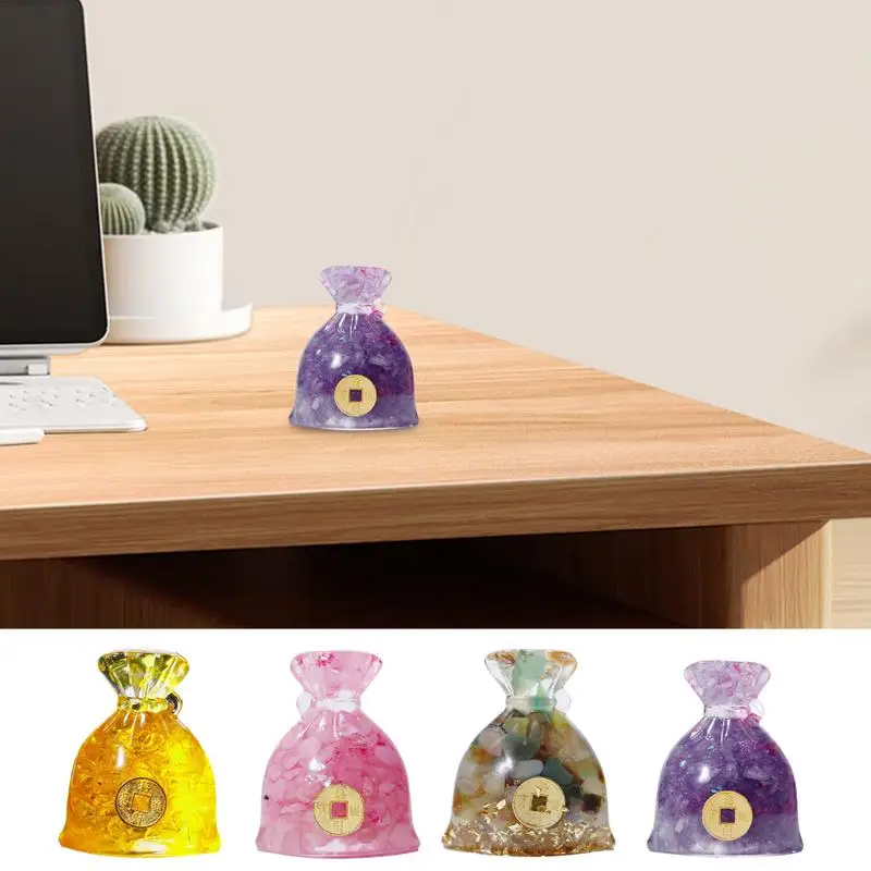 Patung uang Feng Shui Cina, patung hiasan kristal Feng Shui untuk keberuntungan, patung Feng Shui sederhana