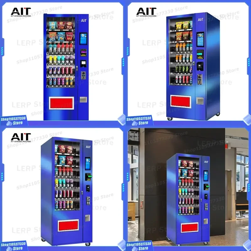 Smart Touchscreen Vending Machine For Drinks Snacks Cash Coin Payment Compact Design Driverless Operation Small Space