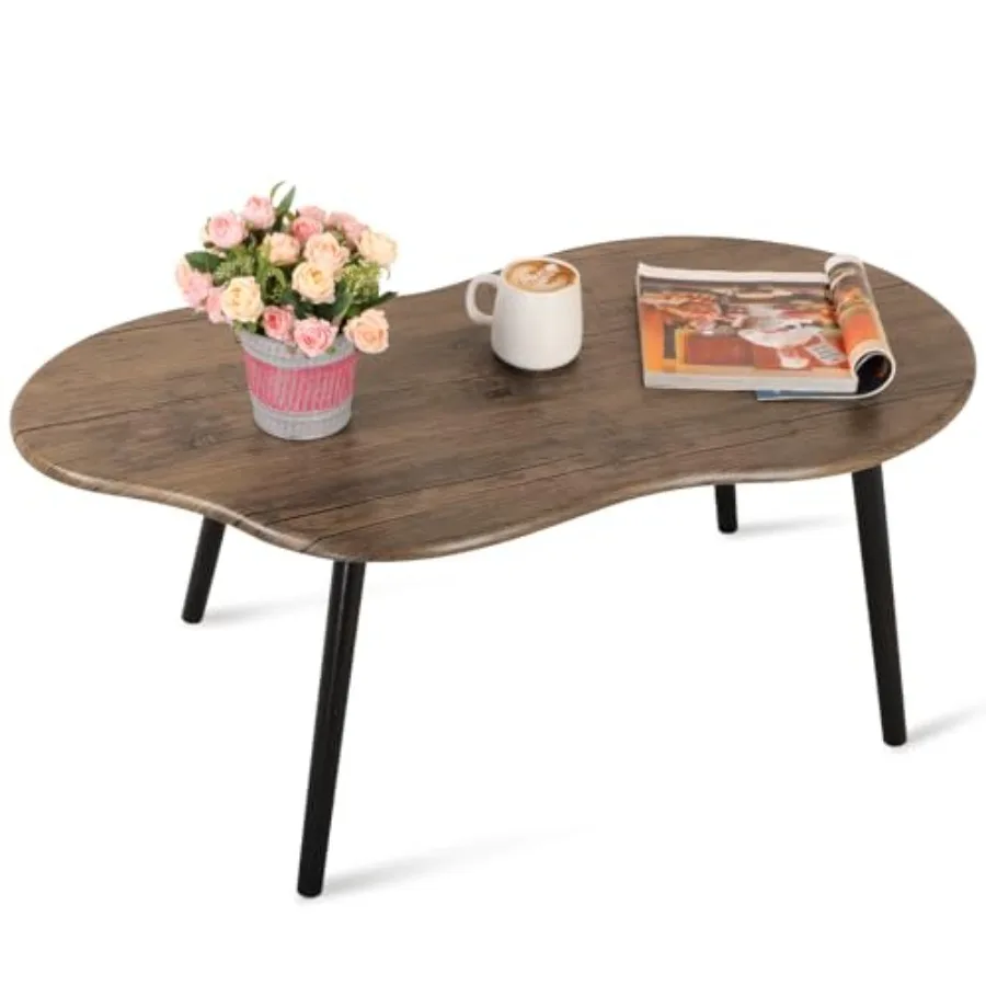 

Small Coffee Table Irregular Wood Grain Desktop Coffee Tables Simple Modern Cloud Shaped Center Table Floor Standing Table for