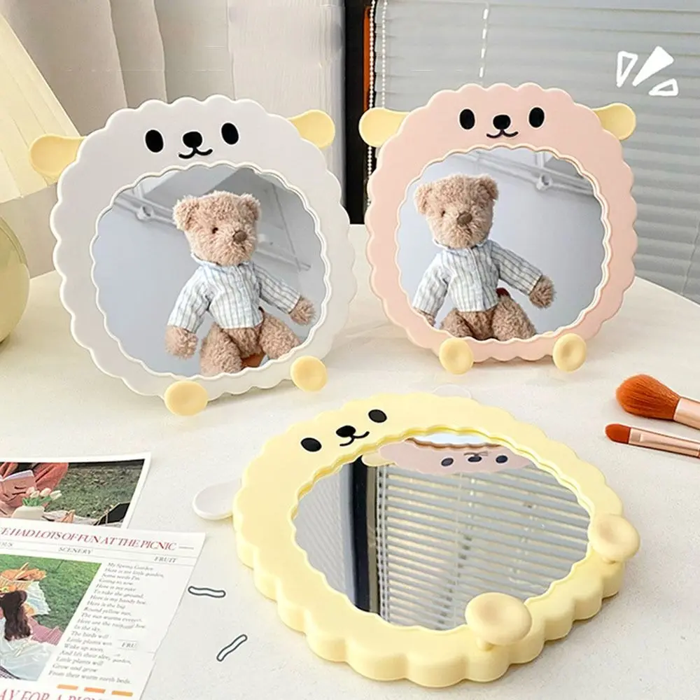 Cosmetic Cartoon Desktop Stand Mirror Folding Kawaii Makeup Mirror Wall-mounted Dual-purpose Vanity Mirror Women