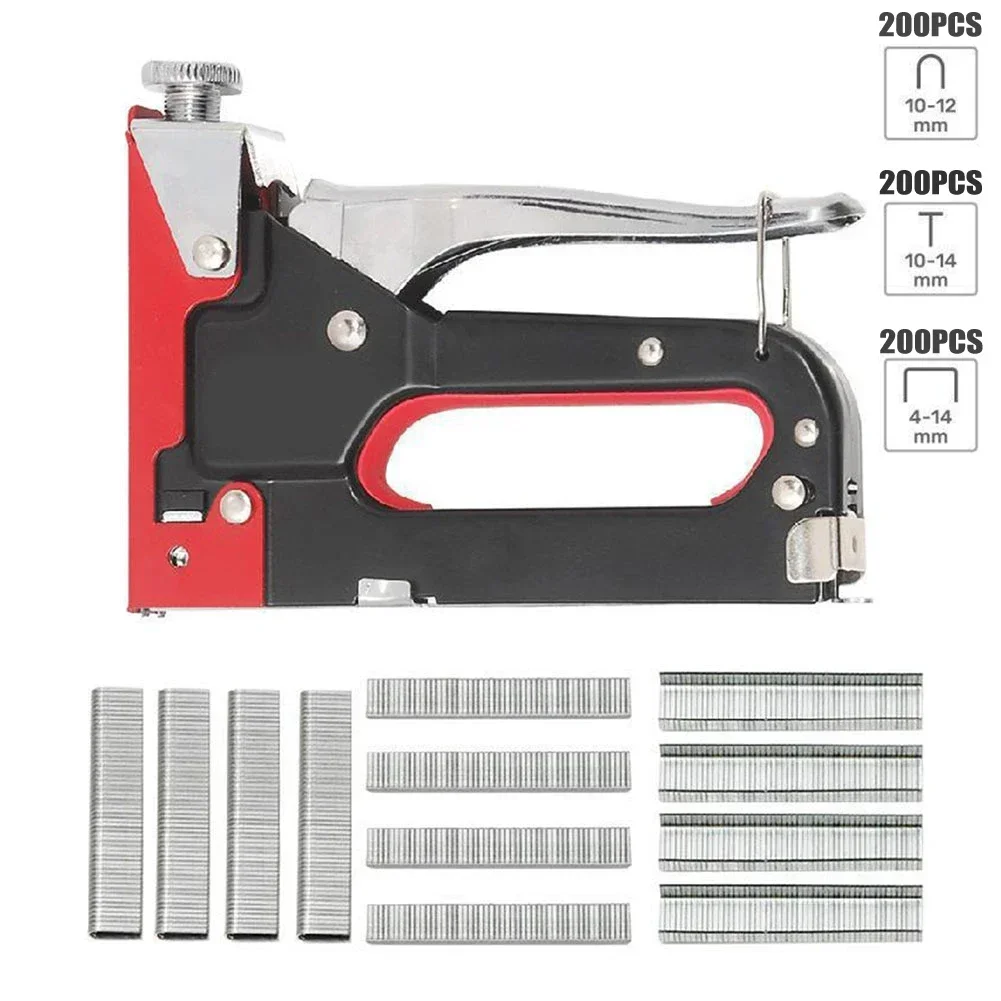 Pneumatic Nail Gun Upholstery Stapler With 600 Staples Furniture Repair Tools Formwork Fixing Air Stapler Carpentry Manual Tools