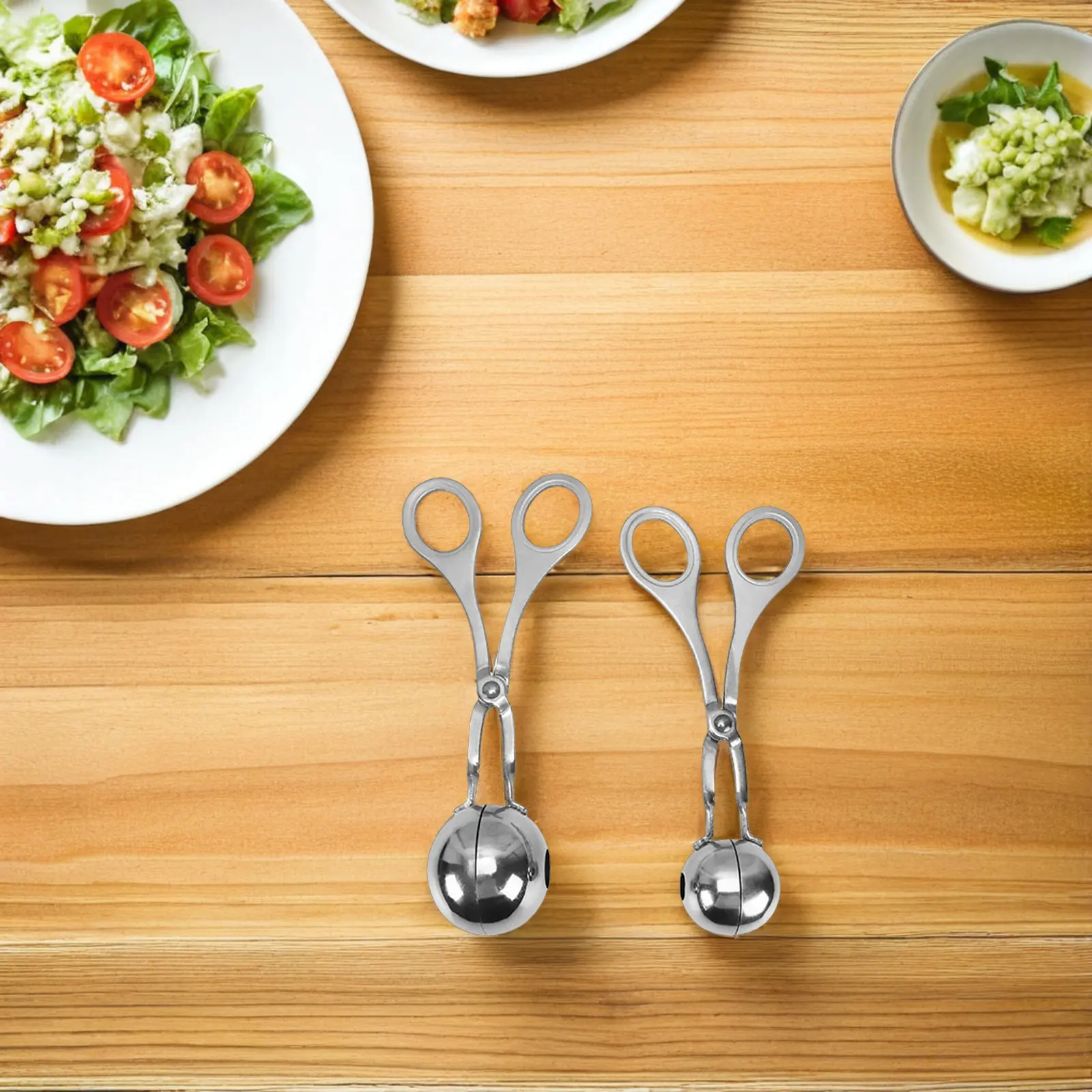 4Pcs Stainless Steel Meatball Scoop Tongs Easy Release Nonstick Meatball Press Tool for Consistent Ball Making