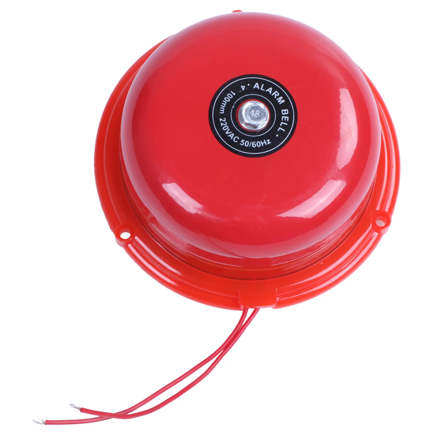 AC 220V 100mm 4 inch Dia Schools Fire Alarm Round Shape Electric Bell Red