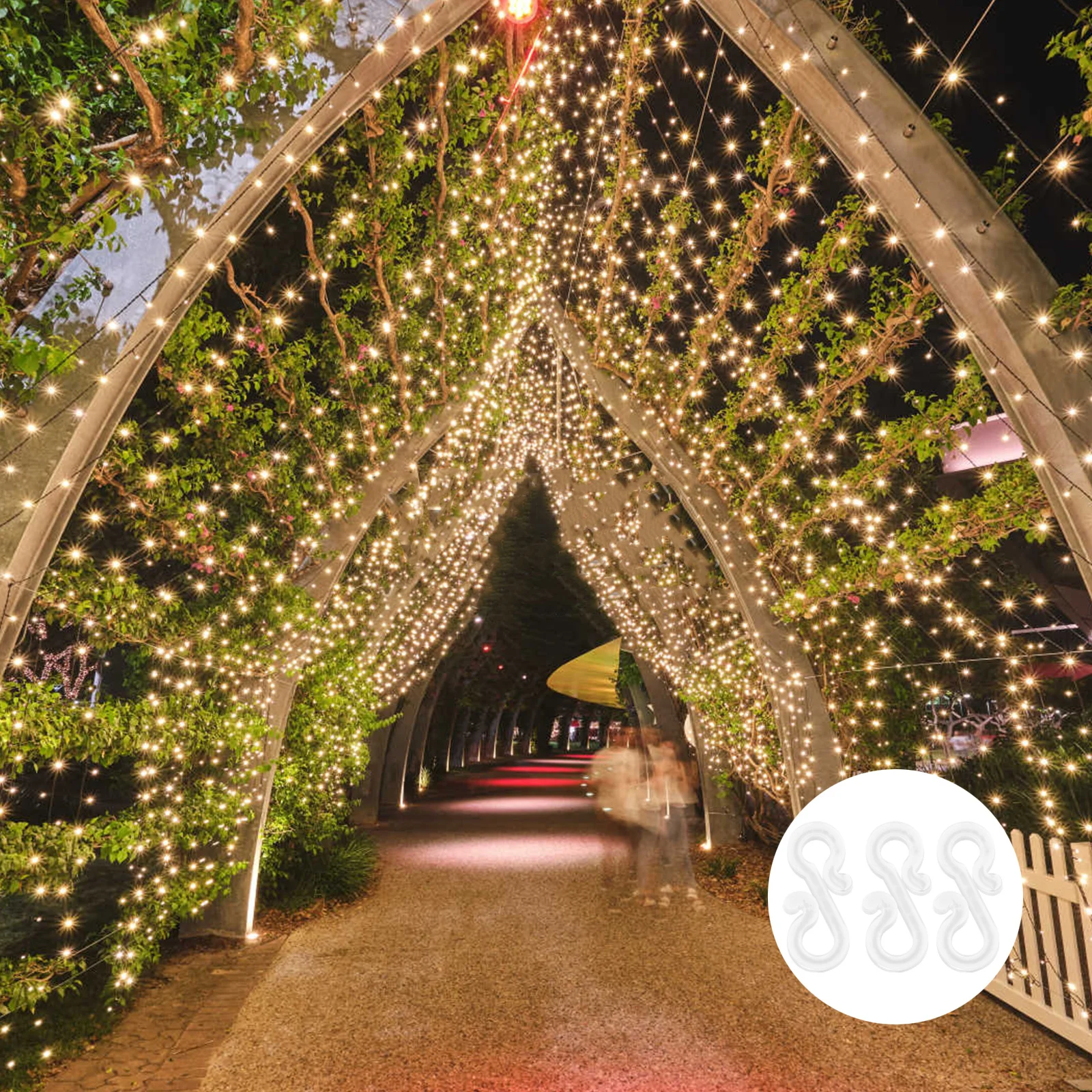 48 قطعة S خطاف مشبك مزراب السنانير لعيد الميلاد أضواء الزخرفية سهلة التركيب الموسمية في الهواء الطلق سلسلة أضواء الجنية ضوء هوك #1