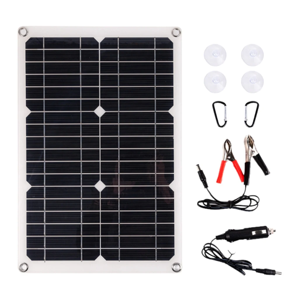 20W Solar Power Panels Outdoor Monocrystalline 18V Semi-Flexible Solar Panels to Generate Photovoltaic