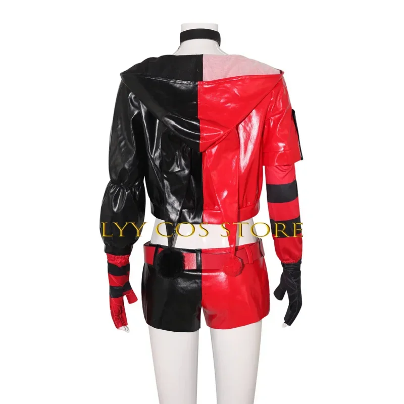 EE01 Costume cosplay Clown Harley Quinzel IDE isekai Joker ragazza scrolls parrucca uniforme set vestito da festa di Halloween per le donneIo0!