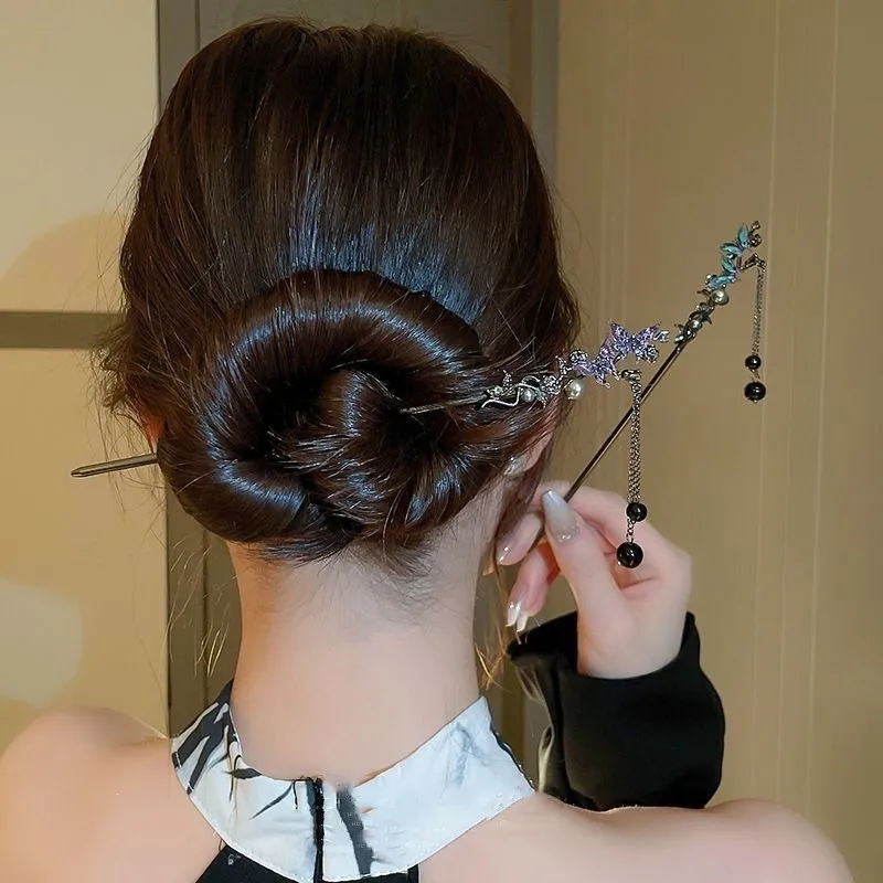 Butterfly Tassel Hairpin Hair Sticks Hairpin Forks for Women Girls Flower Hairpin Hair Clip Hanfu Headwear Hair Accessories view 5