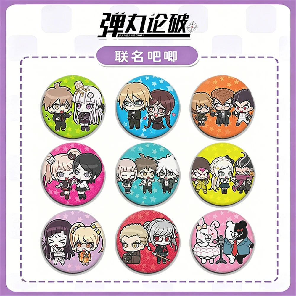 58mm Anime Danganronpa Monokuma Saihara Shuichi Monomi Kokichi Oma Cosplay COSTUME Badge Pin SPTE Tinplate Brooch﻿ Prop
