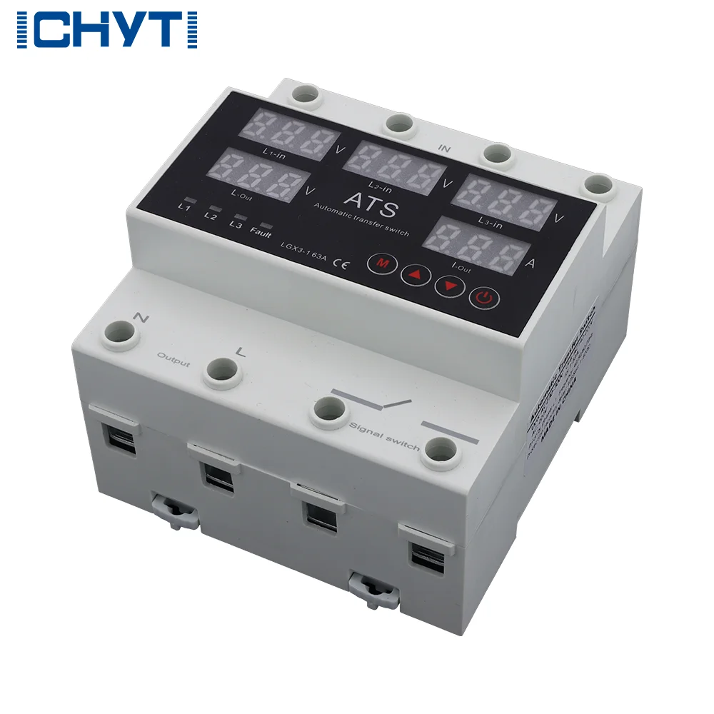 2 قطعة CHYT 3 المرحلة 3P + N Din السكك الحديدية الفولتميتر مقياس التيار الكهربائي قابل للتعديل أكثر وتحت الجهد الحد الحالي حماية رصد المرحلات Prot #3