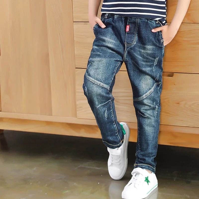 IENENS Jeans For Boys Clothes Kids Cowboy Sports Pants Children Denim Trousers Clothing Boy Bottoms Size 4 5 6 7 8 9 10 11 12