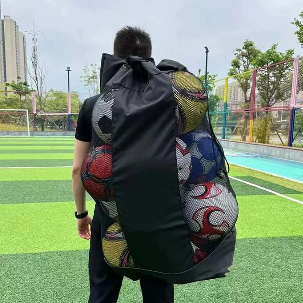 Saco de armazenamento de bolas de futebol durável grande capacidade bolas leves transportar bolsa de ombro lona prevenção de riscos