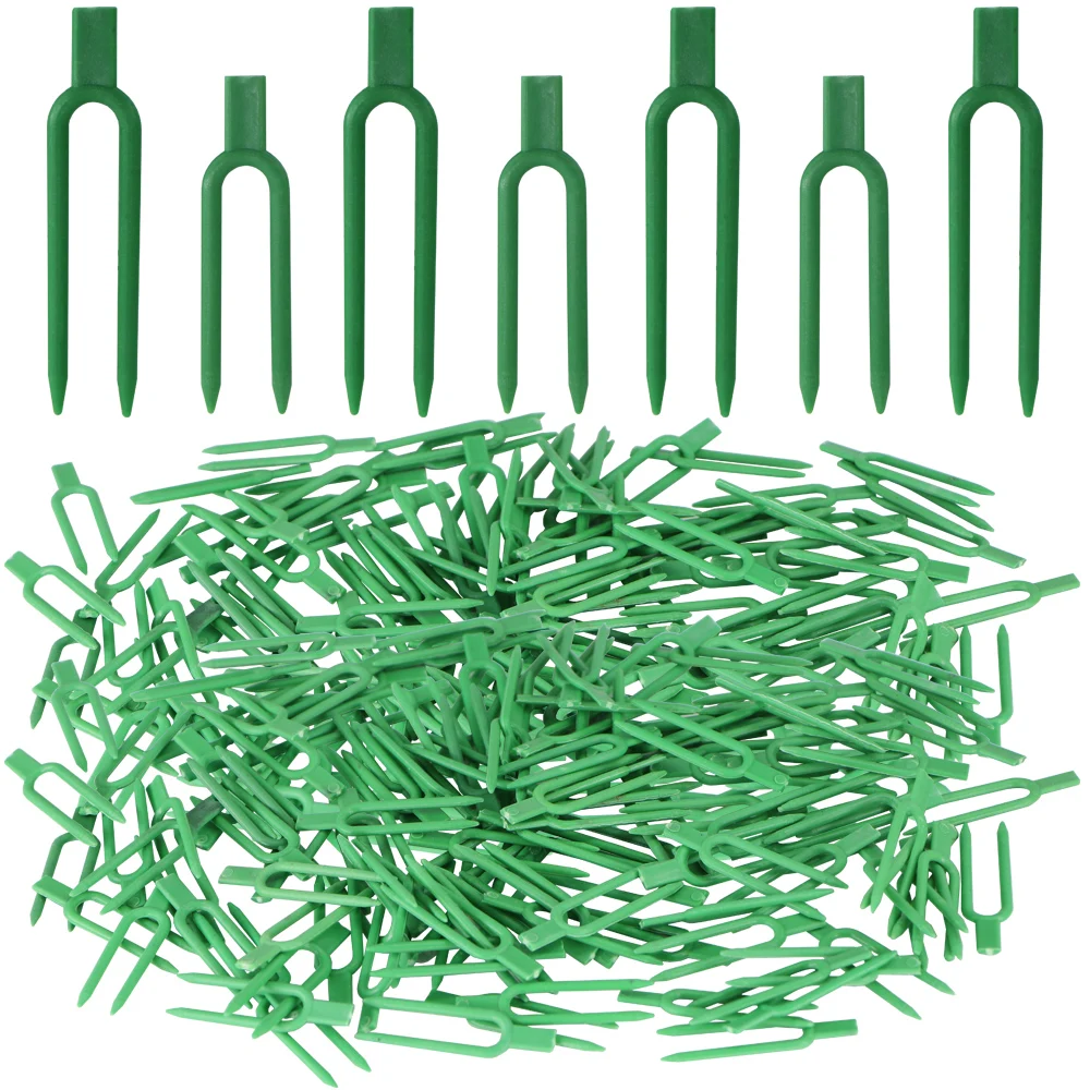 

50PCS Strawberry Planting Fork Green Stolon Fixator Watermelon Vine Pressing Device Garden Plants Fastening Fixture Clamp Clips