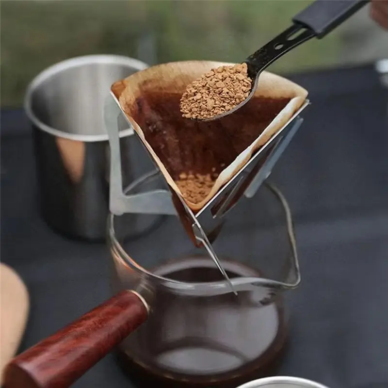 M12K-Reusable Foldable Stainless Steel Coffee Filter Holder Pour Over Coffees Dripper Mesh Coffee Tea Filter Basket Tools