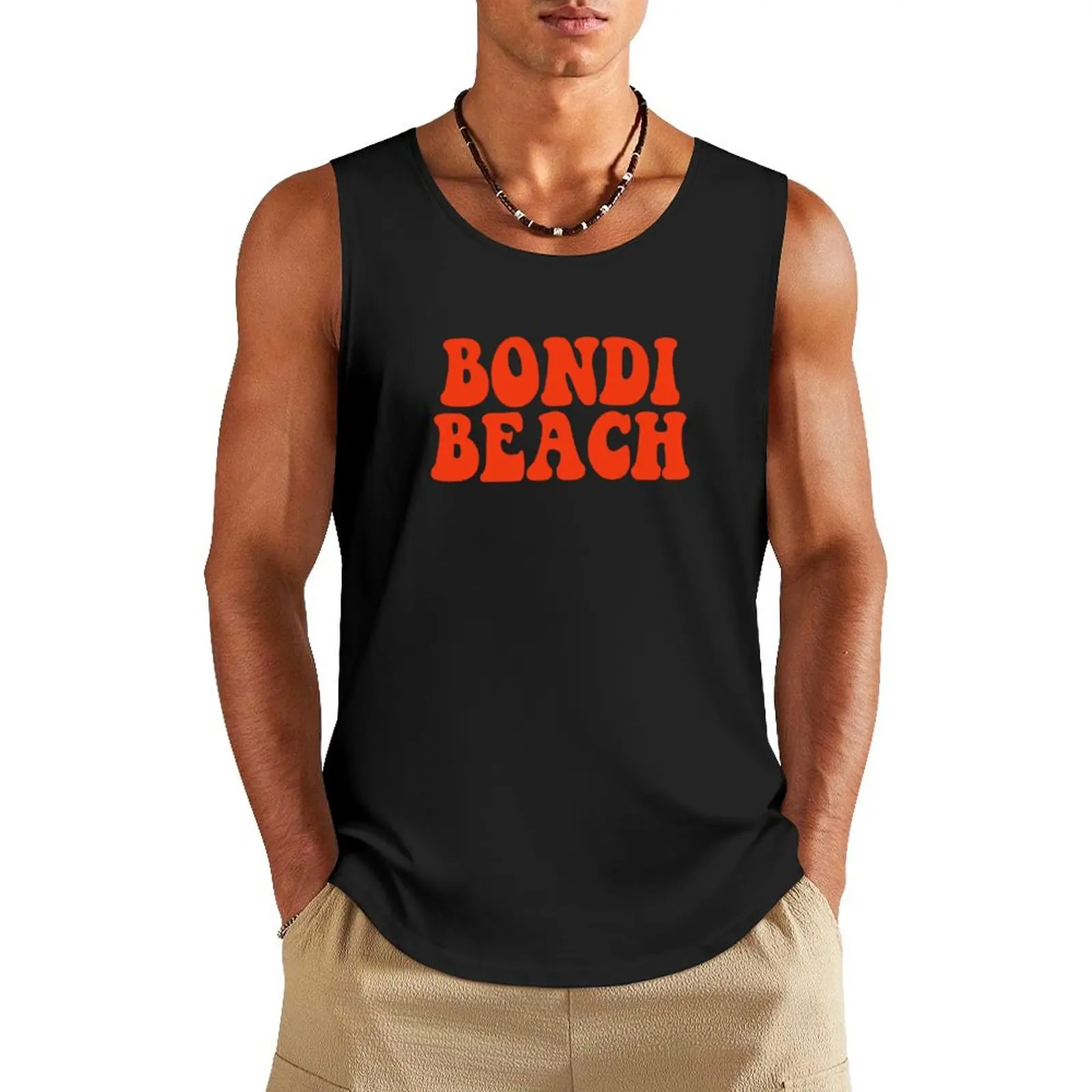 

Bondi Beach Sydney Australia New South Wales NSW AU Tank Top Male vest cotton t-shirts man Men's clothes luxury style