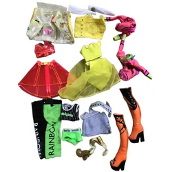 Rainbow Doll Dress Clothing Set 1/6 Doll Accessories Original Doll Skirt Jeans Shoes Boots Sandals Colorful Decors