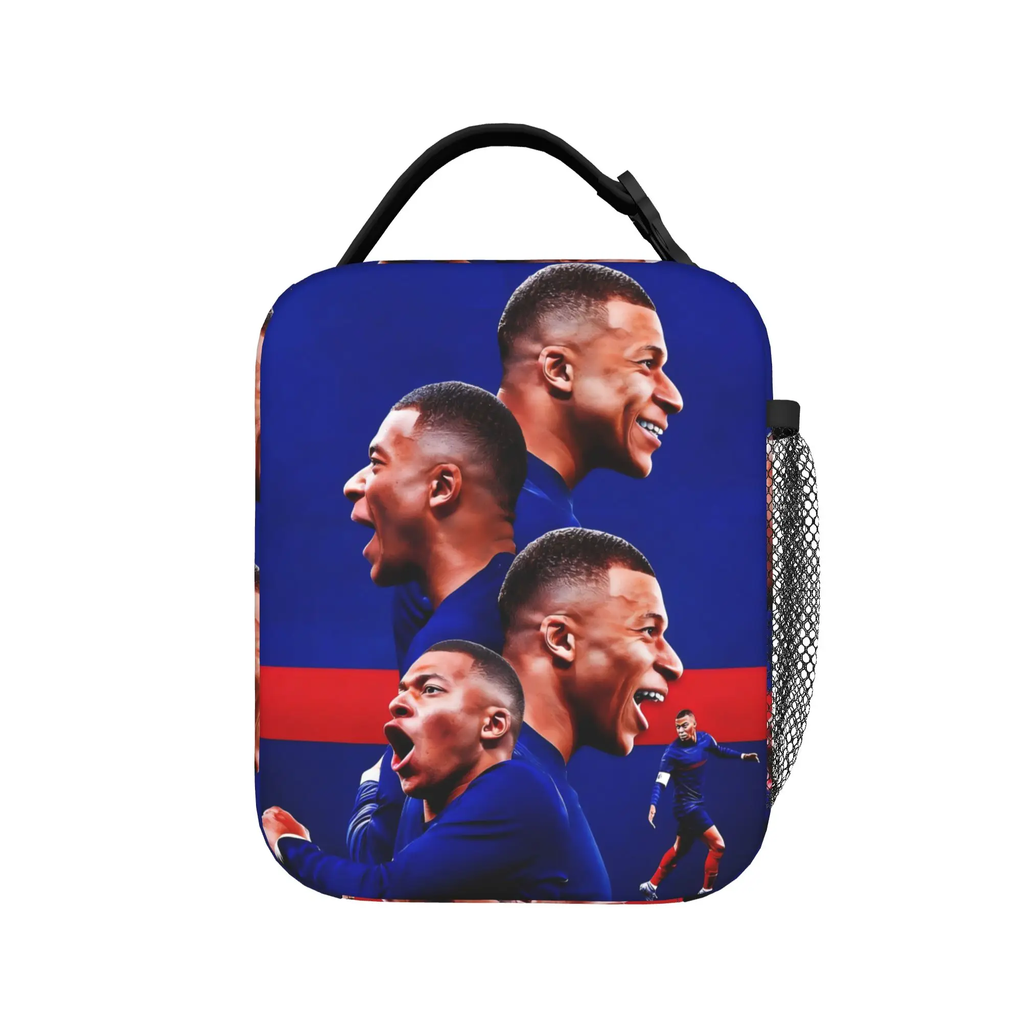 M-Mbappes Insulated Lunch Bag Cooler Bag Reusable,Meal Container Football Soccer High Capacity Tote Lunch Box Food Storage Bags
