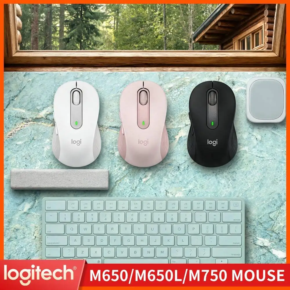 Logitech M650/M650L Wireless Ergonomic Mouse - 90% Reduced Noise, Dual Connectivity, 4000 DPI Sensor, 10m Range