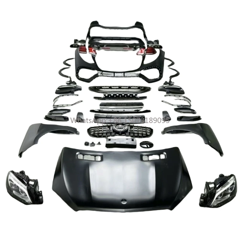 

ДЛЯ Benz ML W166 W167 2012-15 до E63 Бампер Фара Боковые юбки Крылья BodyKit Капот ПП Материал 1:1 Widebodykit