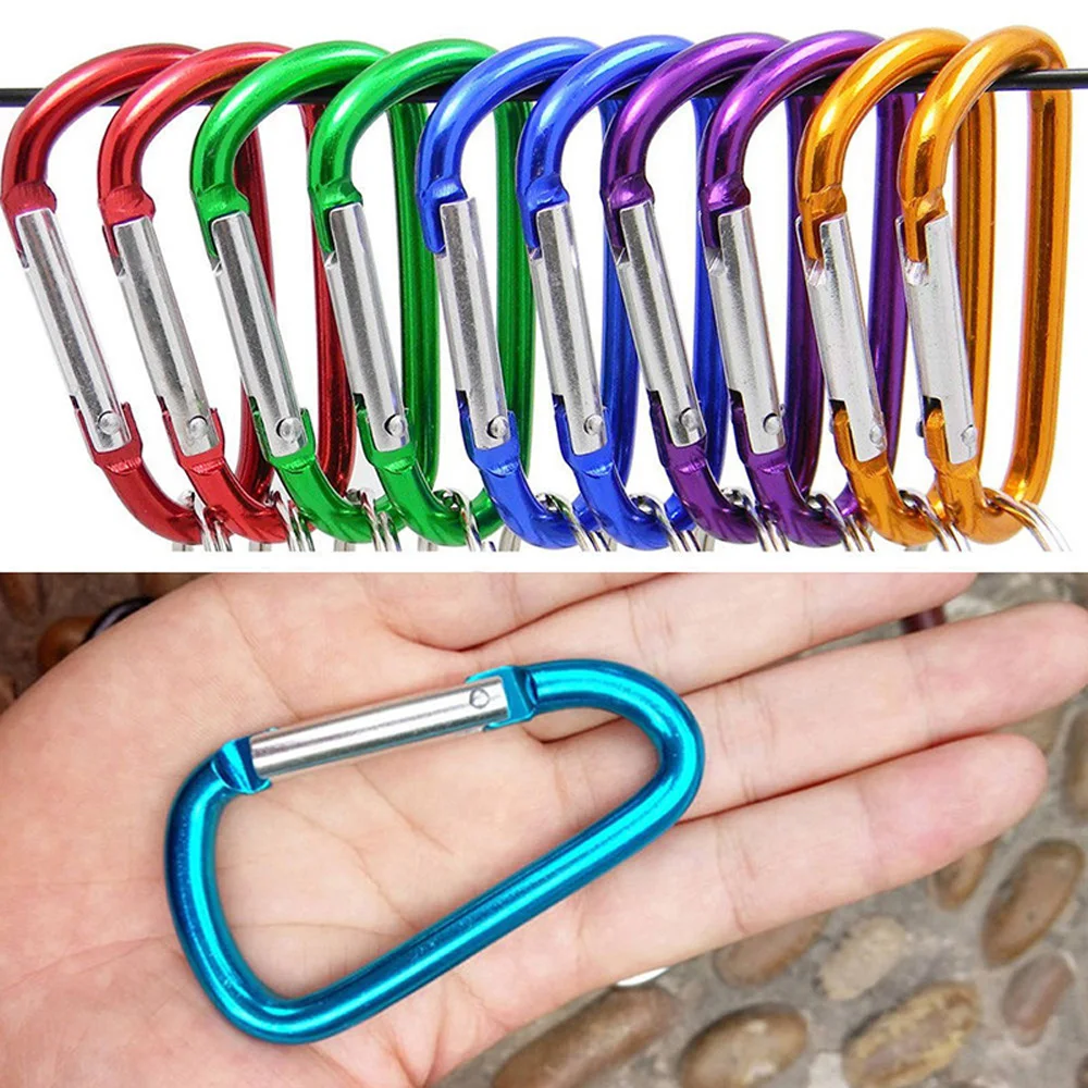 

Mountaineering kit Carabiner Key Snap Aluminum Hook Hook Key Chain Portable Spring 10pcs Aluminium Alloy Buckle