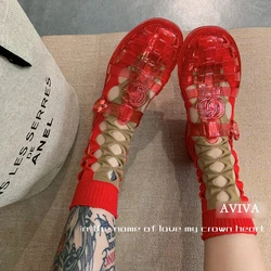 Summer Women's  Mid-tube Chic Fashion Hollow Out Mesh Contrasting Colors Cotton Socks Street Soft Japanese Personality Hole Sox