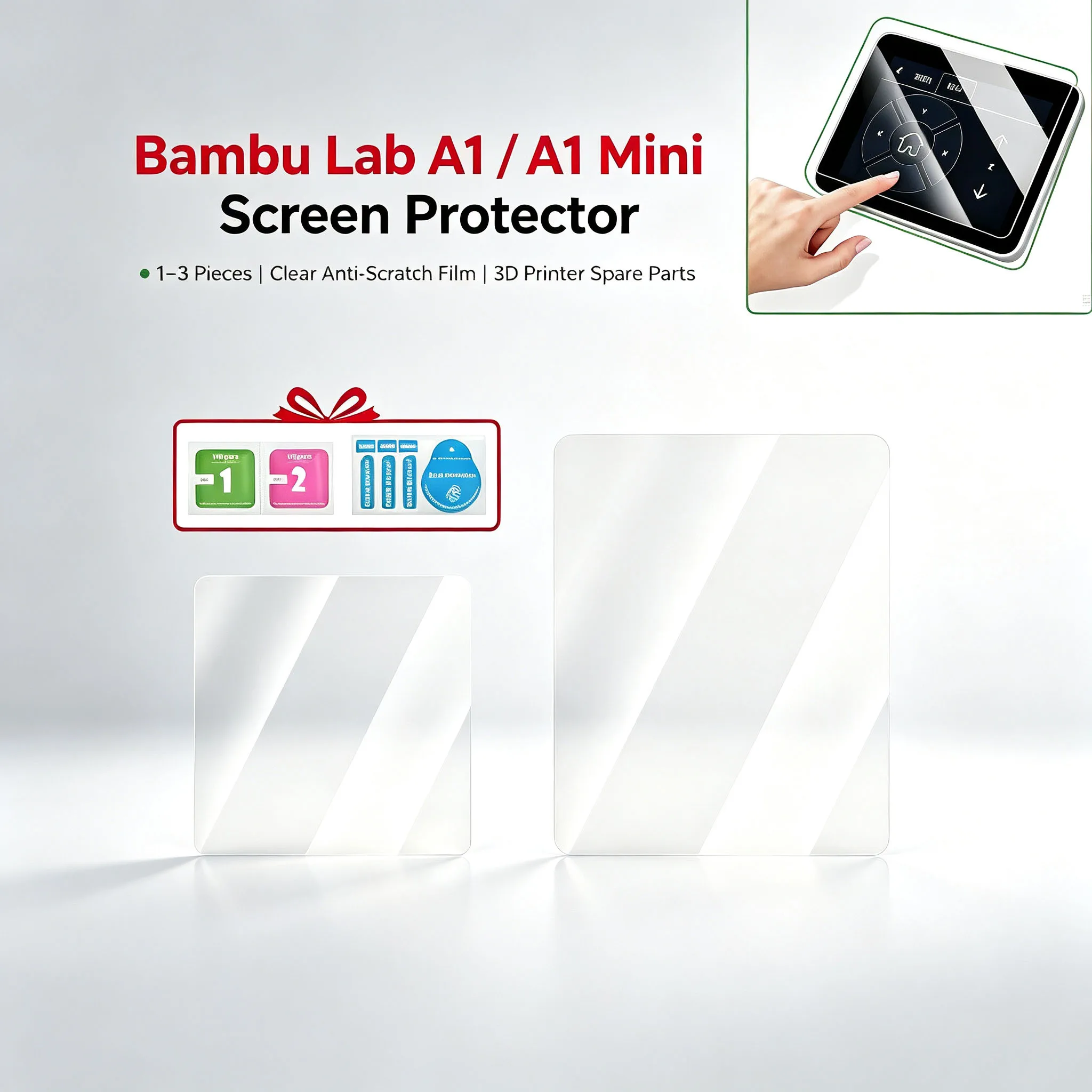 Bambu Lab A1 A1 Mini Screen Protector 1-3 Pieces, Clear High Transparency Anti-Scratch Film 3D Printer Spare Parts
