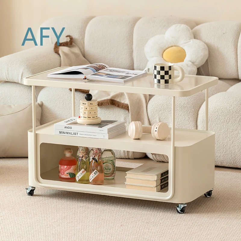 New Living Room Sofa Side Table for Small Spaces Removable Light Luxury Trolley Balcony End Table Modern Minimalist Compact