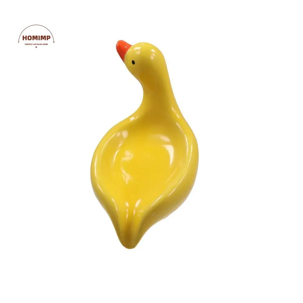 

Self-draining Duck-shaped Soap Tray Keeps Soap Dry No Standing Water Duck Soap Box Non-Slip Stable Ceramic Soap Dish Shower