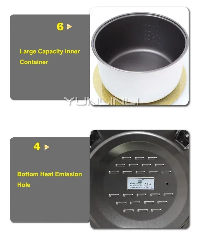طباخ أرز كهربائي من الفولاذ المقاوم للصدأ ، طباخ أرز تجاري ، 14 لتر ، فندق ، قاعة طعام ، مطعم ،