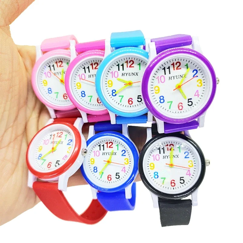 2024 New Exquisite Children Digital Watch Student Outdoor Sports Watch Black Rose Pink Strap Kids Watches for Girls Boys