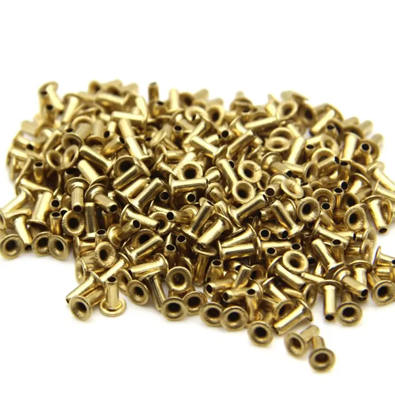 1000 PCS M0.9 M1.3 M1.5 M1.7 Tubular Rivets Double-sided Circuit Board PCB Nails Metal Hollow Rivet Nuts Assortment Kit