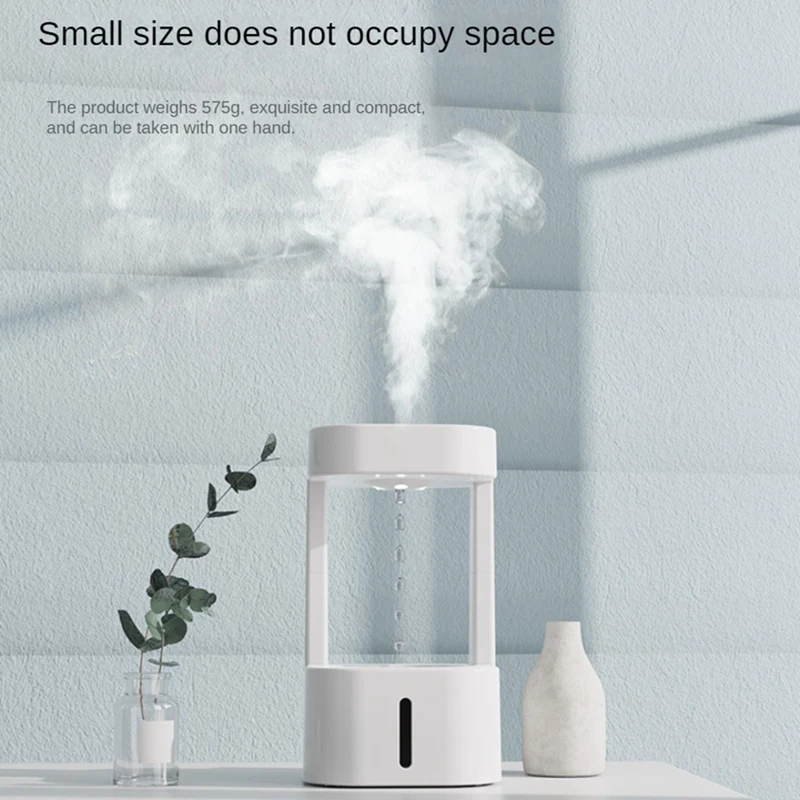 

Portable Water Drop USB Humidifier Diffuser 580ML Antigravity Humidifier Aromatherapy Mist Maker For Bedroom White Light Durable